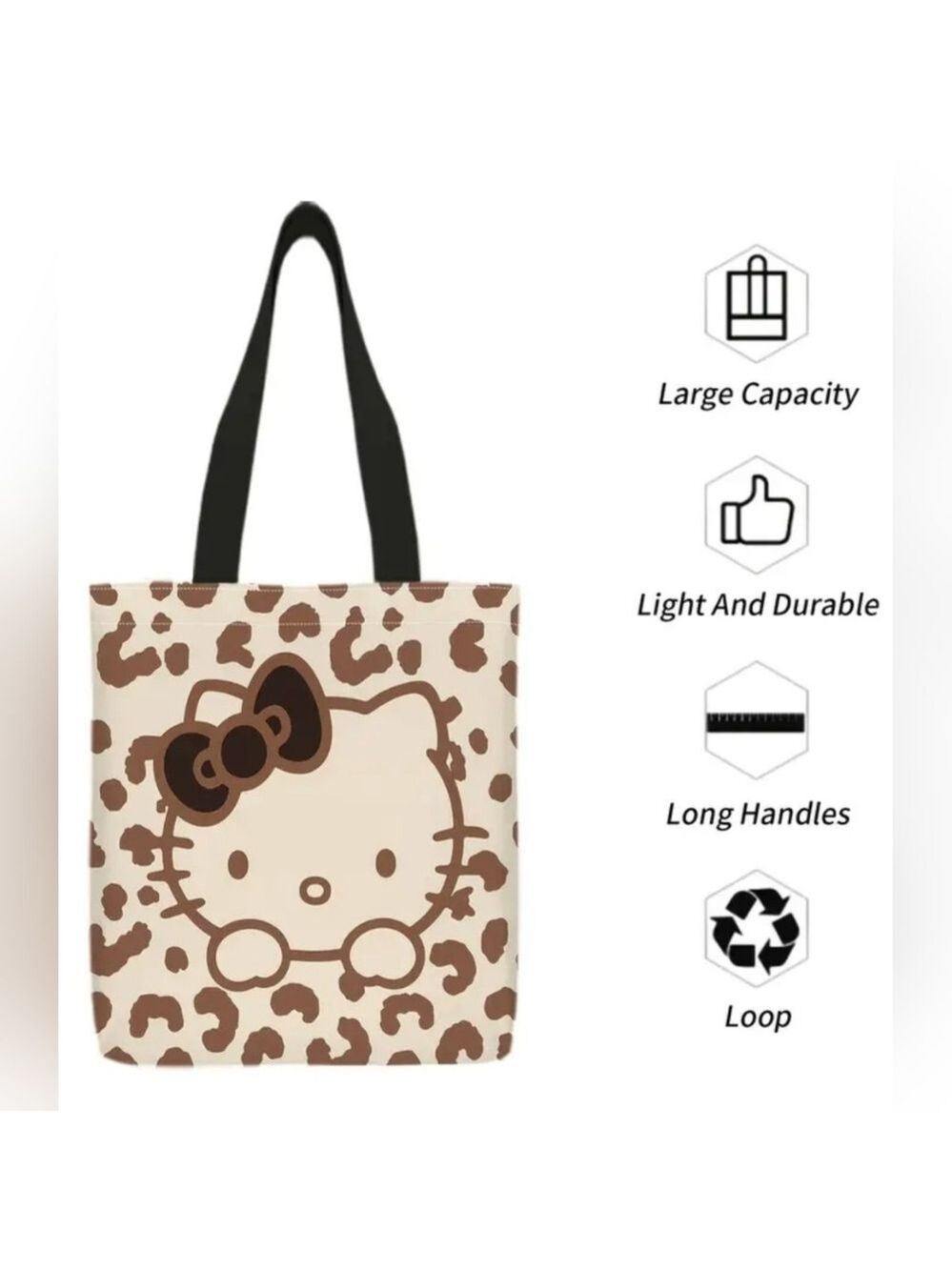 Hello Kitty Brown and Cream Tote Bag - Picture 3 of 4